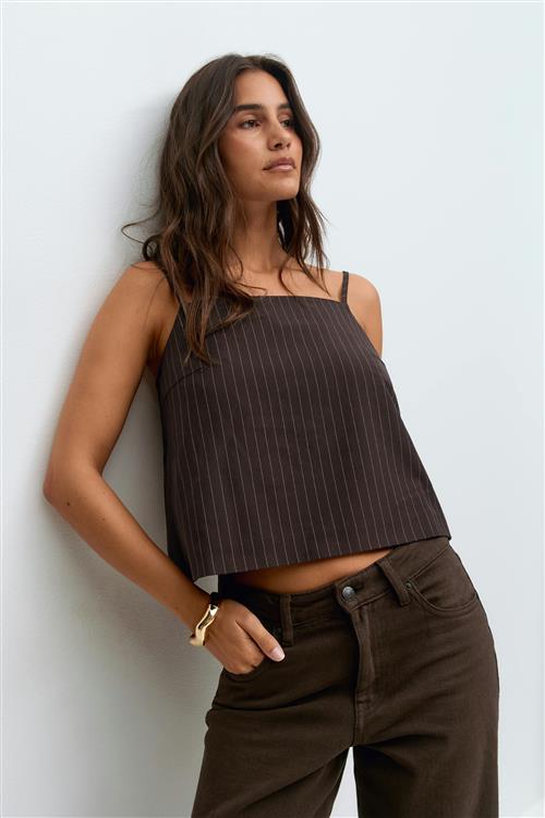 Gina Tricot - Tailored singlet - Toppe uden ærmer - Brun - M/L - Dame