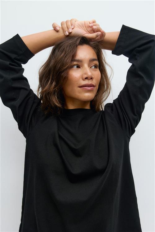 Gina Tricot - Loose fit long sleeve tee - Langærmede toppe - Sort - XS - Dame