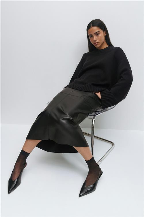 Gina Tricot - Crew neck knitted sweater - Striktrøjer - Sort - M - Dame