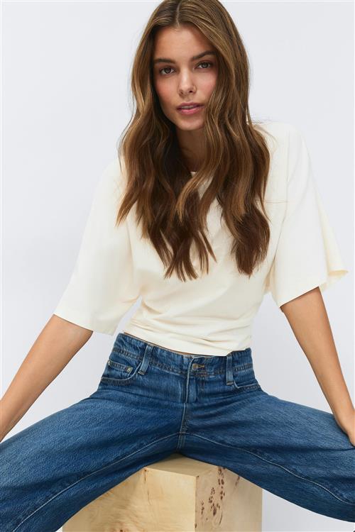 Gina Tricot - Fitted top - t-shirts - Hvid - L - Dame