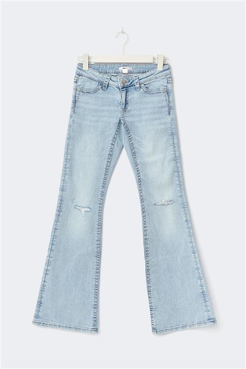 Gina Tricot - Y sparkle low flare jeans tall - Tall jeans til piger 9–14 år - Blå - 152 - Pige