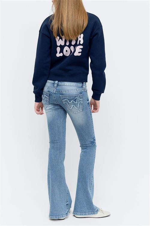 Gina Tricot - Y runway jeans - bootcut jeans - Blå - 134 - Pige