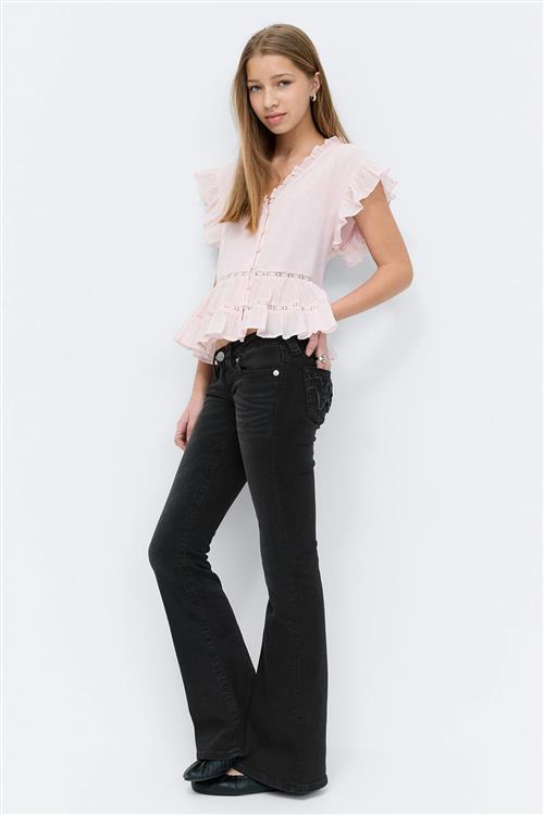 Gina Tricot - Y runway jeans - bootcut jeans - Sort - 146 - Pige