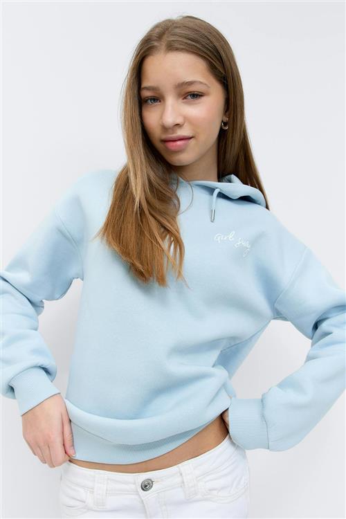 Gina Tricot - Y basic hood - overdele - Blå - 146/152 - Pige