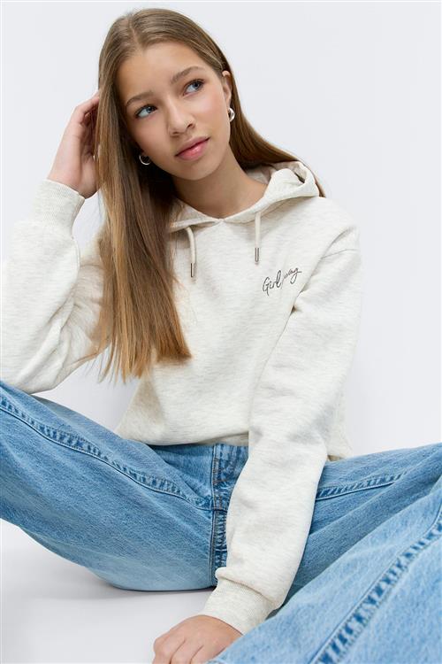 Gina Tricot - Y basic hood - hoodies - Grå - 134/140 - Pige