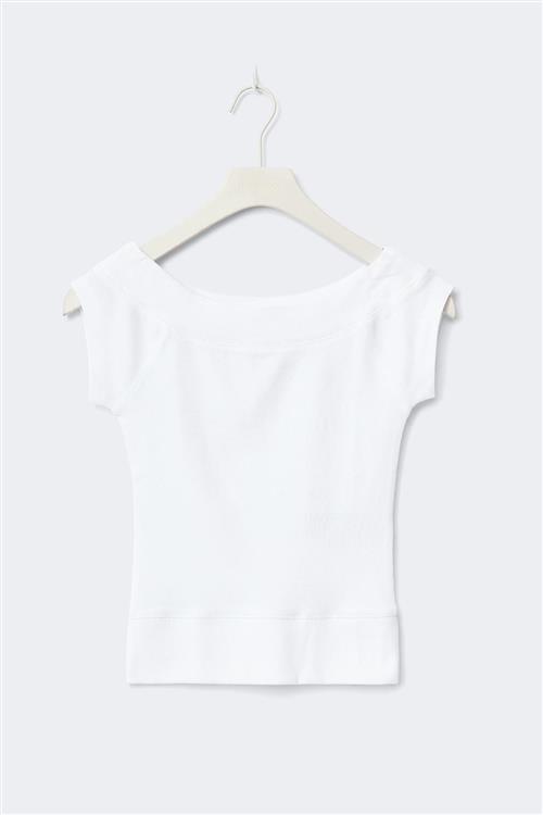 Gina Tricot - Y short sleeve top - overdele - Hvid - 170 - Pige