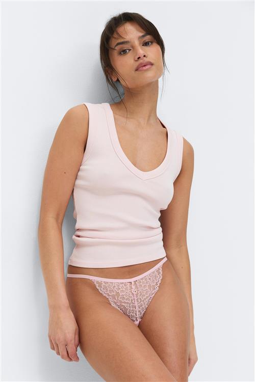 Gina Tricot - 3-pack lace thong - trusser-3-pak - Lyserød - M - Dame