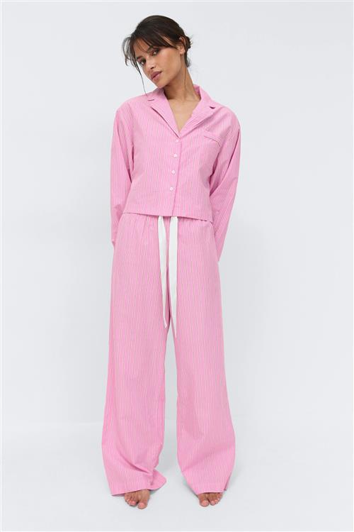 Gina Tricot - Poplin pyjamas trousers - pyjamasser - Lyserød - L - Dame