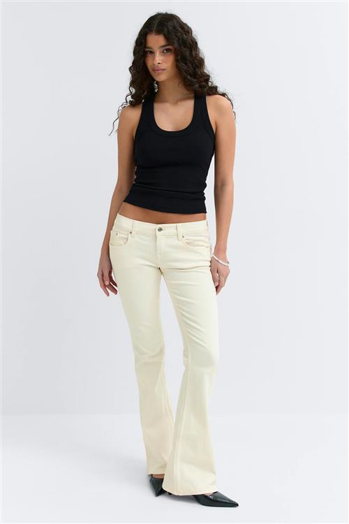 Gina Tricot - Ultra low bootcut jeans - Jeans - Hvid - 32 - Dame