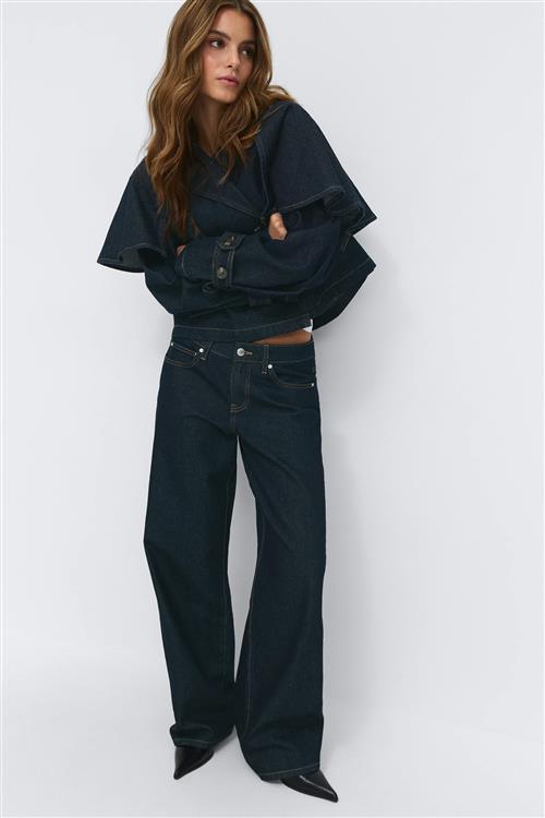 Gina Tricot - Low wide jeans - wide jeans - Blå - 44 - Dame