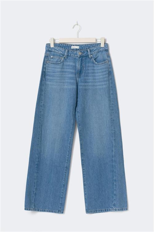 Gina Tricot - Low wide petite jeans - Low waist jeans - Blå - 38 - Dame