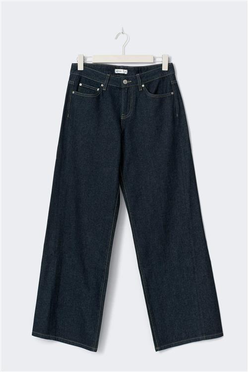 Gina Tricot - Low wide tall jeans - Low waist jeans - Blå - 34 - Dame