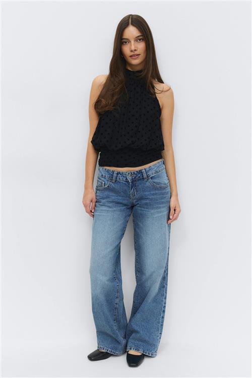 Gina Tricot - Ultra low wide jeans - ultra low waist - Blå - 42 - Dame