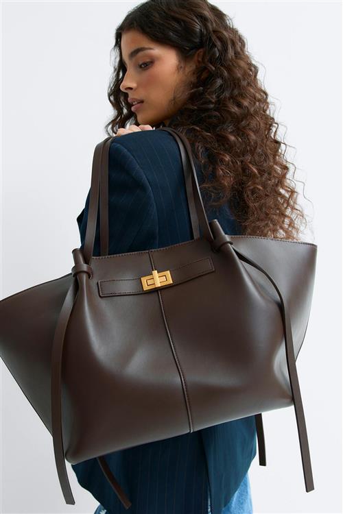 Gina Tricot - Long strap pu bag - Skuldertasker - Brun - ONESIZE - Dame