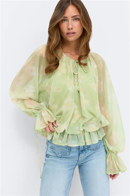 Gina Tricot - Wavy blouse - Bluser - Grøn - S - Dame