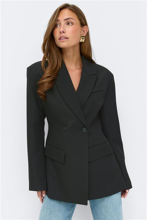 Gina Tricot - Shaped blazer - figursyede blazere - Sort - L - Dame