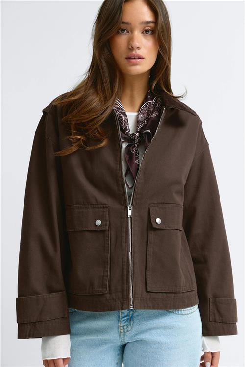 Gina Tricot - Cargo jacket - Jakker - Brun - L - Dame