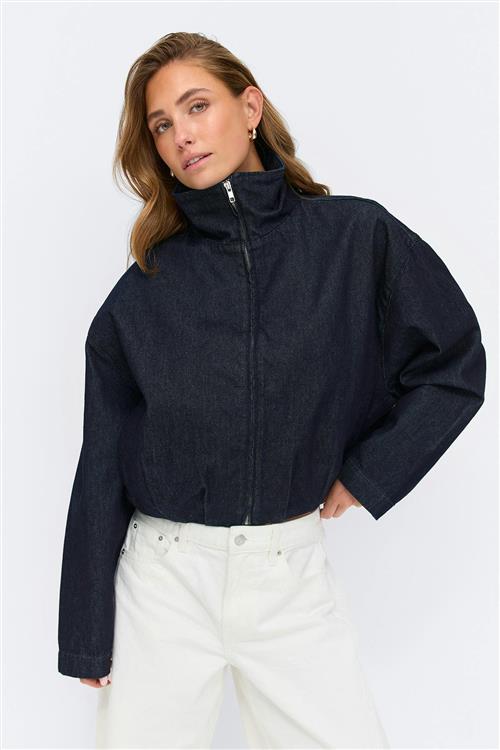 Gina Tricot - Balloon bomber jacket - Bomberjakker - Blå - M - Dame