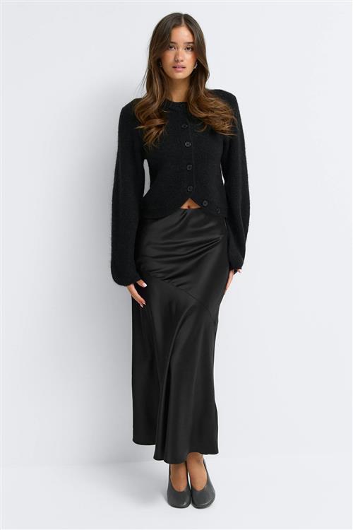 Gina Tricot - Satin skirt - satin nederdele - Sort - XS - Dame