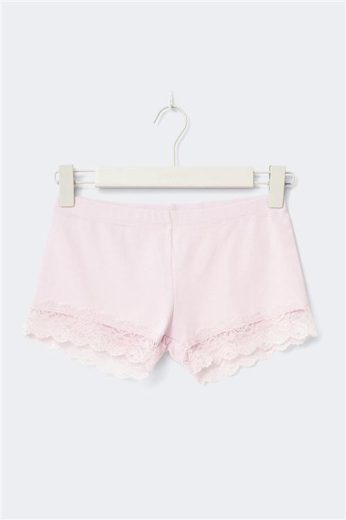 Gina Tricot - 14+ lace detail shorts - shorts - Lyserød - L - Dame