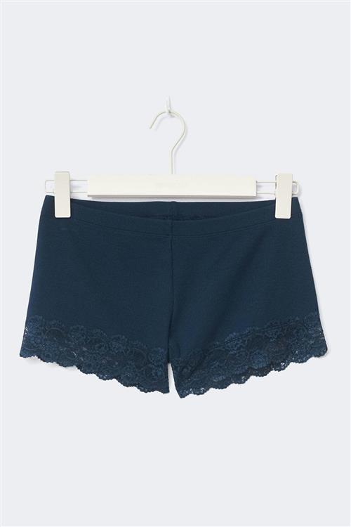 Gina Tricot - 14+ lace detail shorts - shorts - Blå - M - Dame