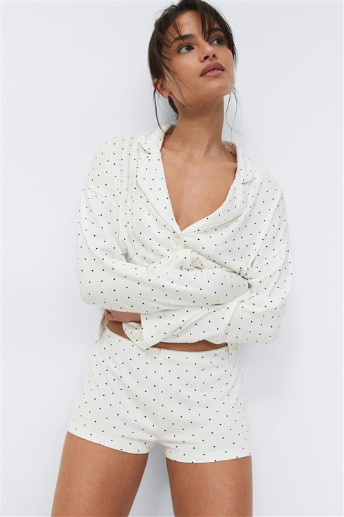 Gina Tricot - Soft pyjamas hotpants - pyjamasser - Hvid - M - Dame