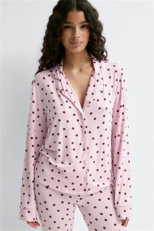 Gina Tricot - Soft pyjamas shirt - pyjamasser - Lyserød - L - Dame