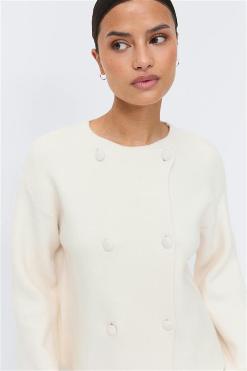 Gina Tricot - Knitted button cardigan - Cardigans - Hvid - L - Dame