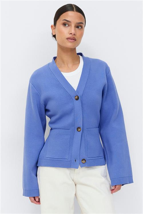 Gina Tricot - Knitted cotton cardigan - Cardigans - Blå - S - Dame