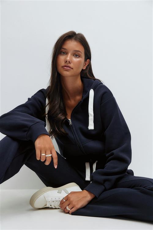 Gina Tricot - 14+ zip hoodie - Trøjer - Blå - M - Dame