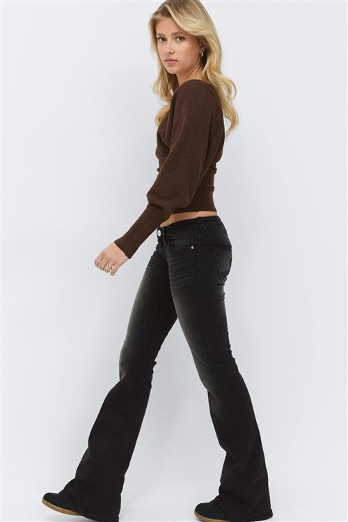 Gina Tricot - 14+ dixie ultra low jeans tall - Low waist jeans - Sort - S - Dame