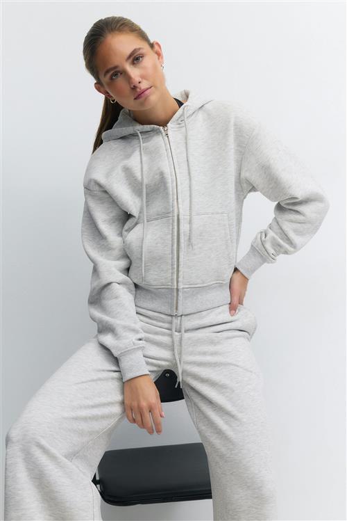 Gina Tricot - Ultimate zip hoodie - hoodies - Grå - M - Dame