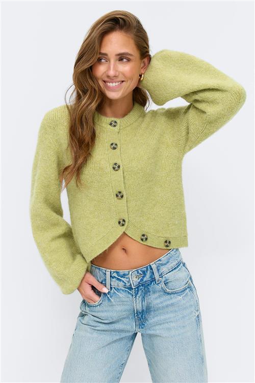 Gina Tricot - Knitted cardigan - Cardigans - Grøn - M - Dame