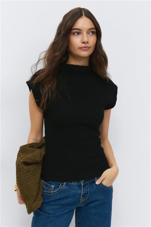 Gina Tricot - Funnel neck top - Toppe uden ærmer - Sort - L - Dame