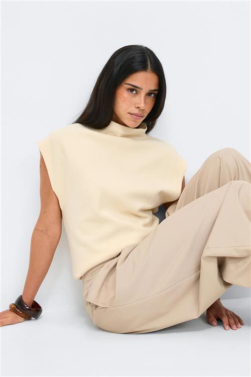 Gina Tricot - Soft funnel neck top - Toppe - Gul - XS - Dame