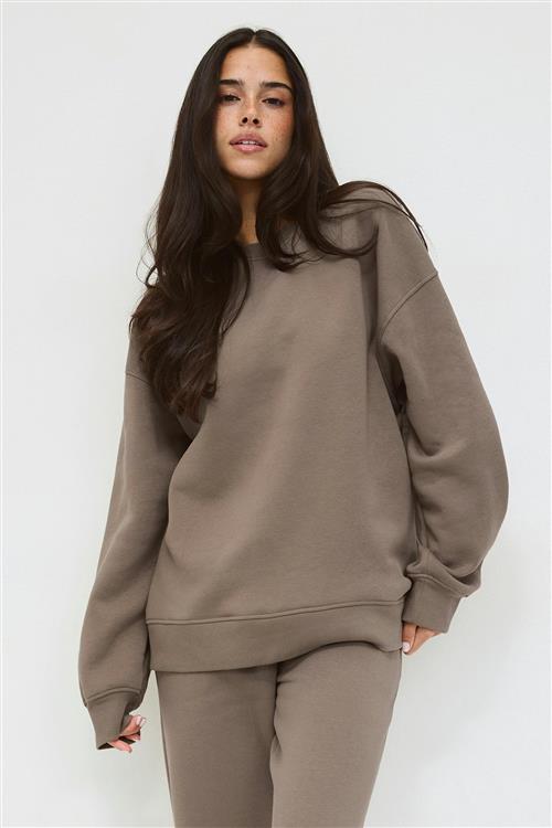 Gina Tricot - Oversized crew neck sweater - Collegetrøjer - Beige - S - Dame