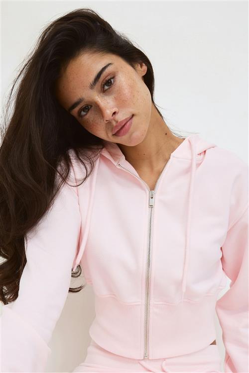 Gina Tricot - Slim fit zip hoodie - hoodies - Lyserød - S - Dame