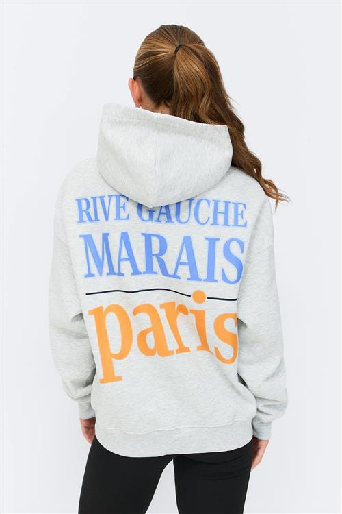 Gina Tricot - Oversized print hoodie - hoodies - Grå - M - Dame