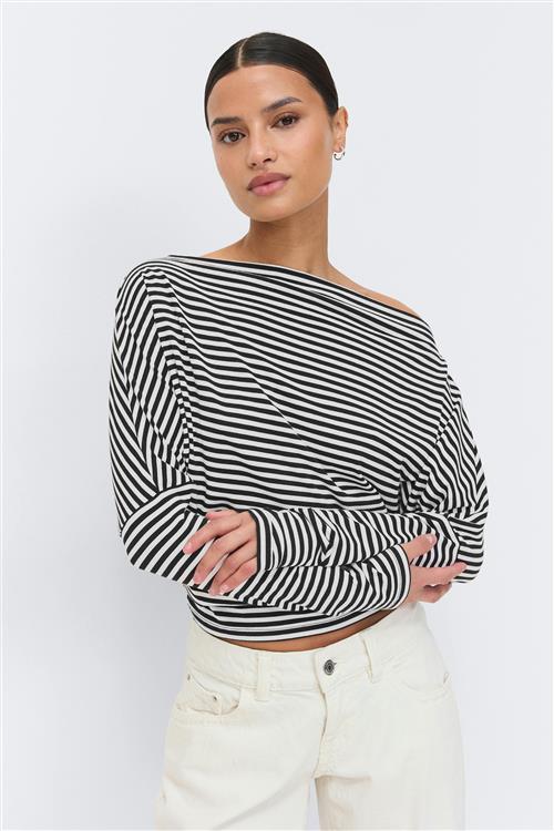 Gina Tricot - Dropped shoulder top - Off shoulder-top - Hvid - XS - Dame