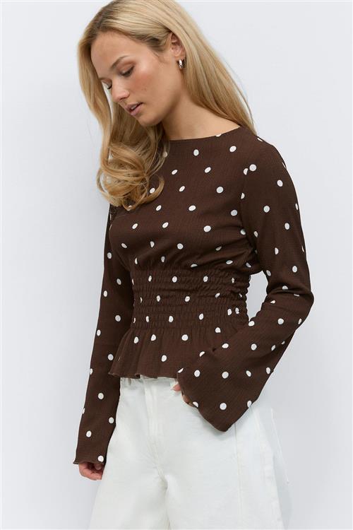 Gina Tricot - Long sleeve smock top - Langærmede toppe - Hvid - S - Dame