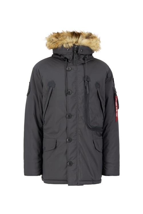 ALPHA INDUSTRIES Vinterjakke 'Polar'  grå / rød