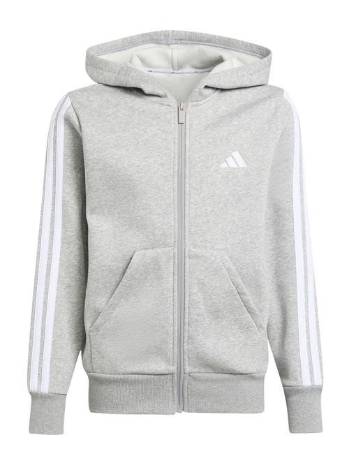 ADIDAS SPORTSWEAR Sportssweatjakke 'Essentials Full-Zip Hoodie'  grå-meleret / hvid
