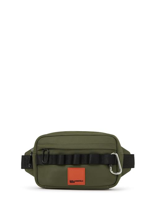 KARL LAGERFELD JEANS Bæltetaske 'Canyon'  mørkegrøn / orange / sort