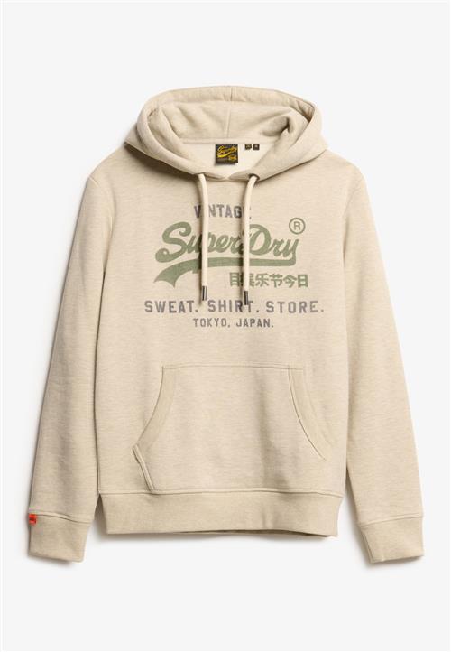 Superdry & Co Sweatshirt 'Heritage'  beige-meleret / mørkegrå / oliven