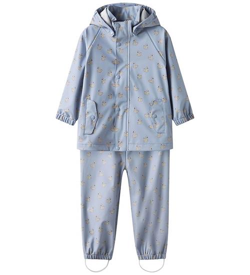 Lil Atelier Regntøj - NmfLadry10 - Zen Blue/Swan