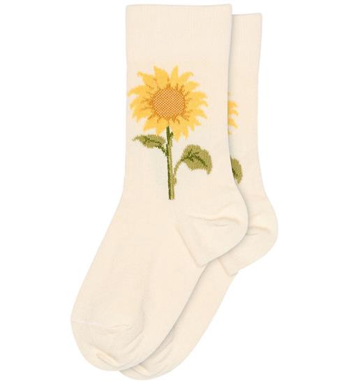 MP Strømper - Almine - Cream m. Solsikke