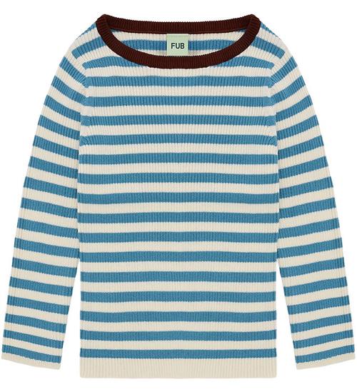 FUB Bluse - Rib - Ecru/Sea