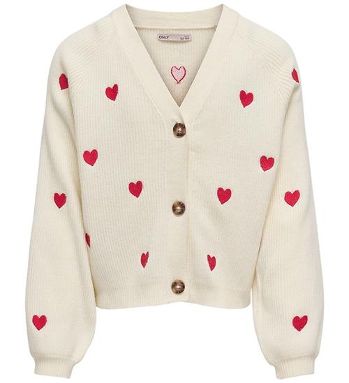 Kids Only Cardigan - KogDana - Tofu/Barbados Cherry/Heart