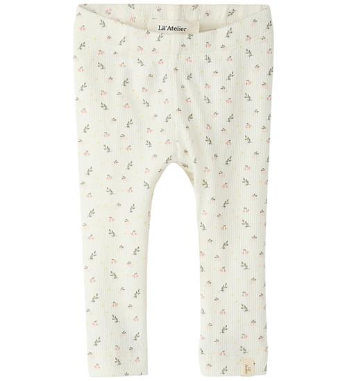 Lil' Atelier Leggings - Rib - NmfGago - Coconut Milk/Small Flowe
