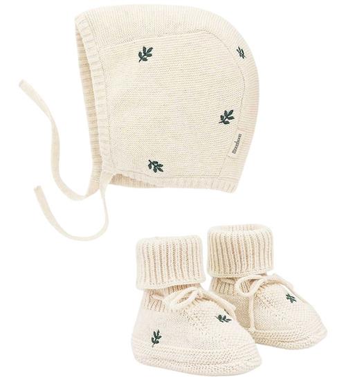 Moonboon Gaveæske - Futter Og Babyhjelm - Strik - Leaf